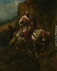 Adolf Schreyer Canvas Paintings - The Warrior